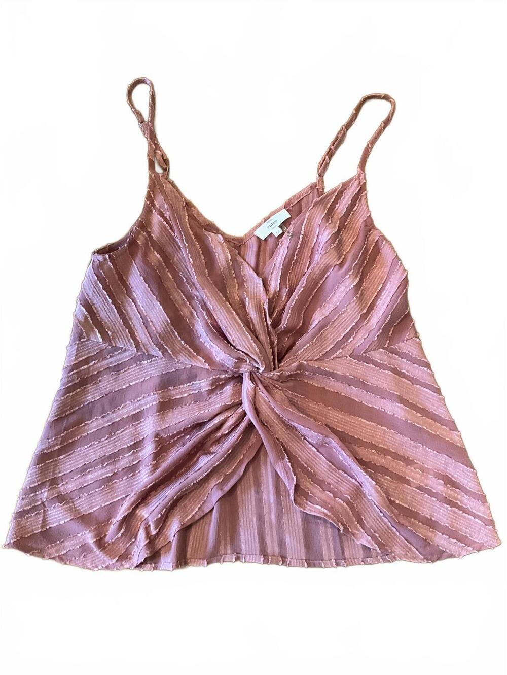 Twist Front Silky Split Front Tank Top M